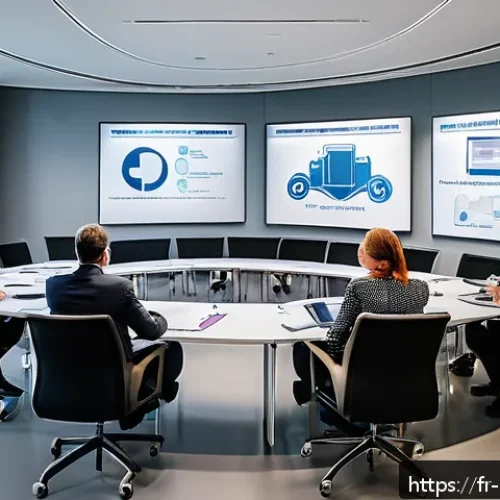 경비지도사 커뮤니티 활동 추천 - A diverse group of private security professionals gathered in a modern conference room during a dayt...